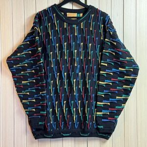 MULGA Sz XXL UNISEX Australia Colorful Funky Fun Wool Crewneck Art-Wear Sweater